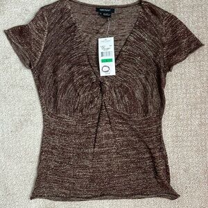 Brown and Gold Karen Kane Top